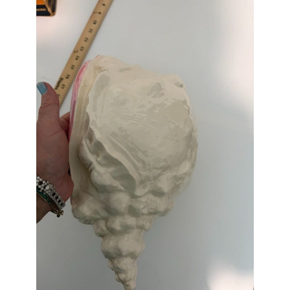 vtg.Large ceramic conch shell planter - Picture 8 of 10